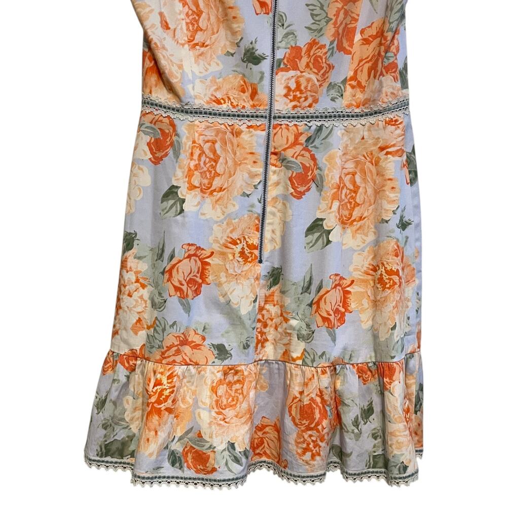Alice + Olivia Kirean V-Neck Sleeveless Floral Mini Dress Posy Garden Size 6 - Picture 5 of 9